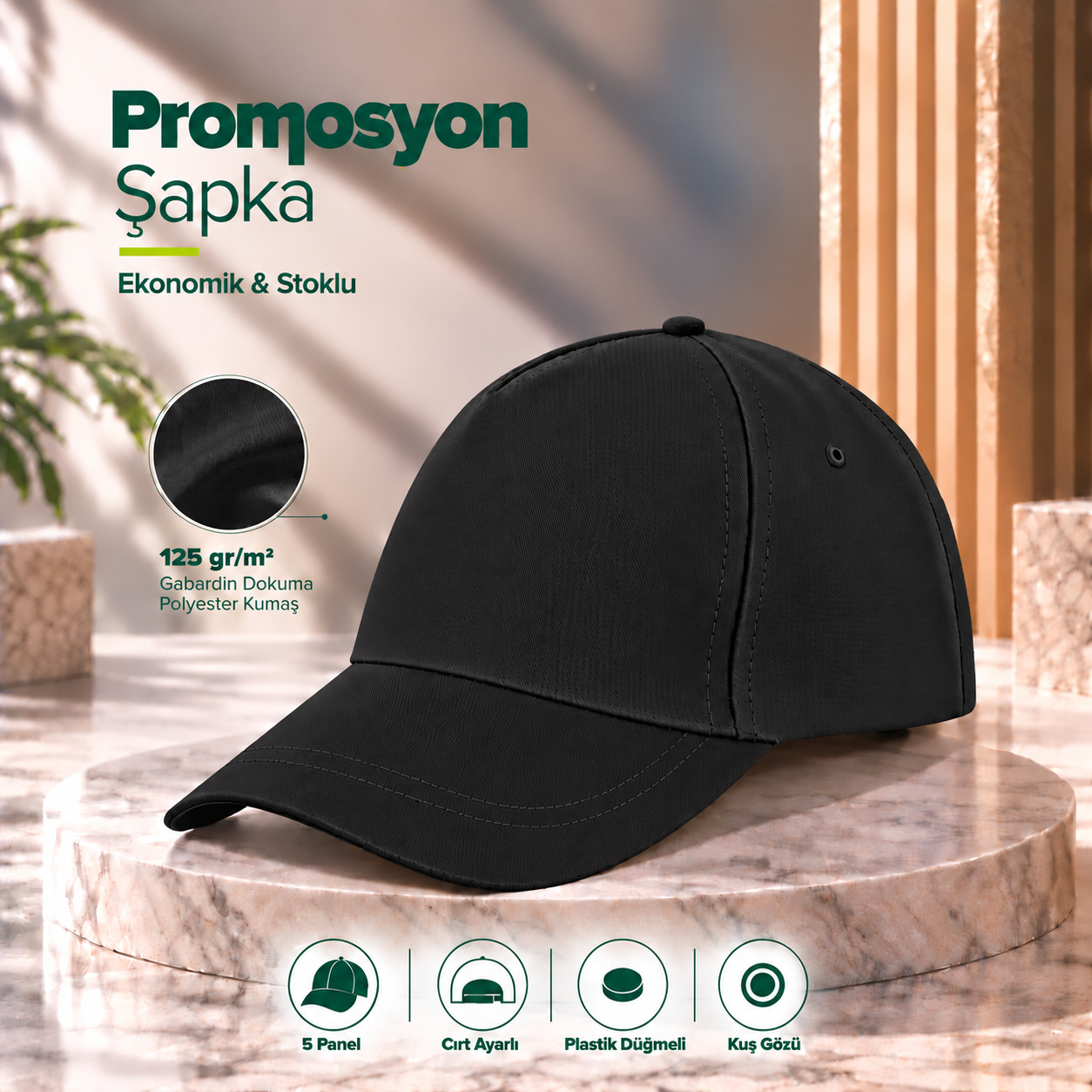 Siyah Renk Şapka