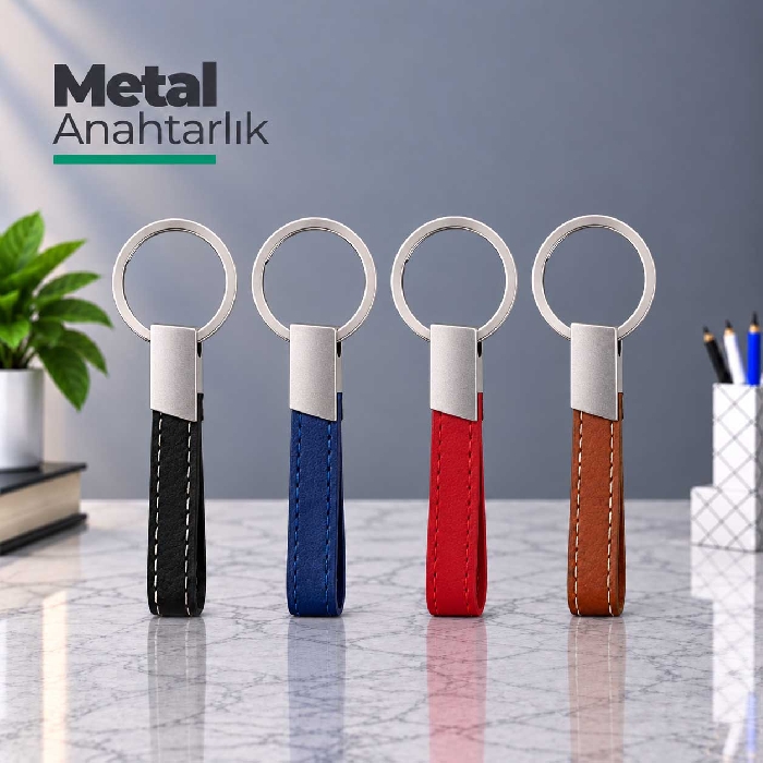 Metal Deri Anahtarlık