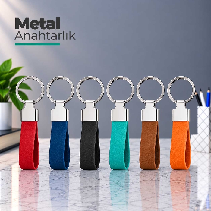 Metal Deri Anahtarlık