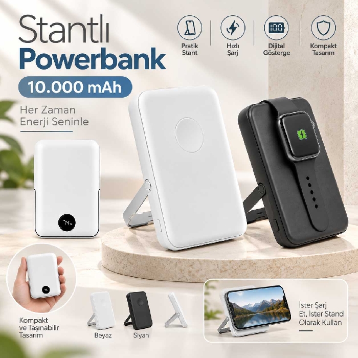 MagSafe Powerbank Telefon Stantlı