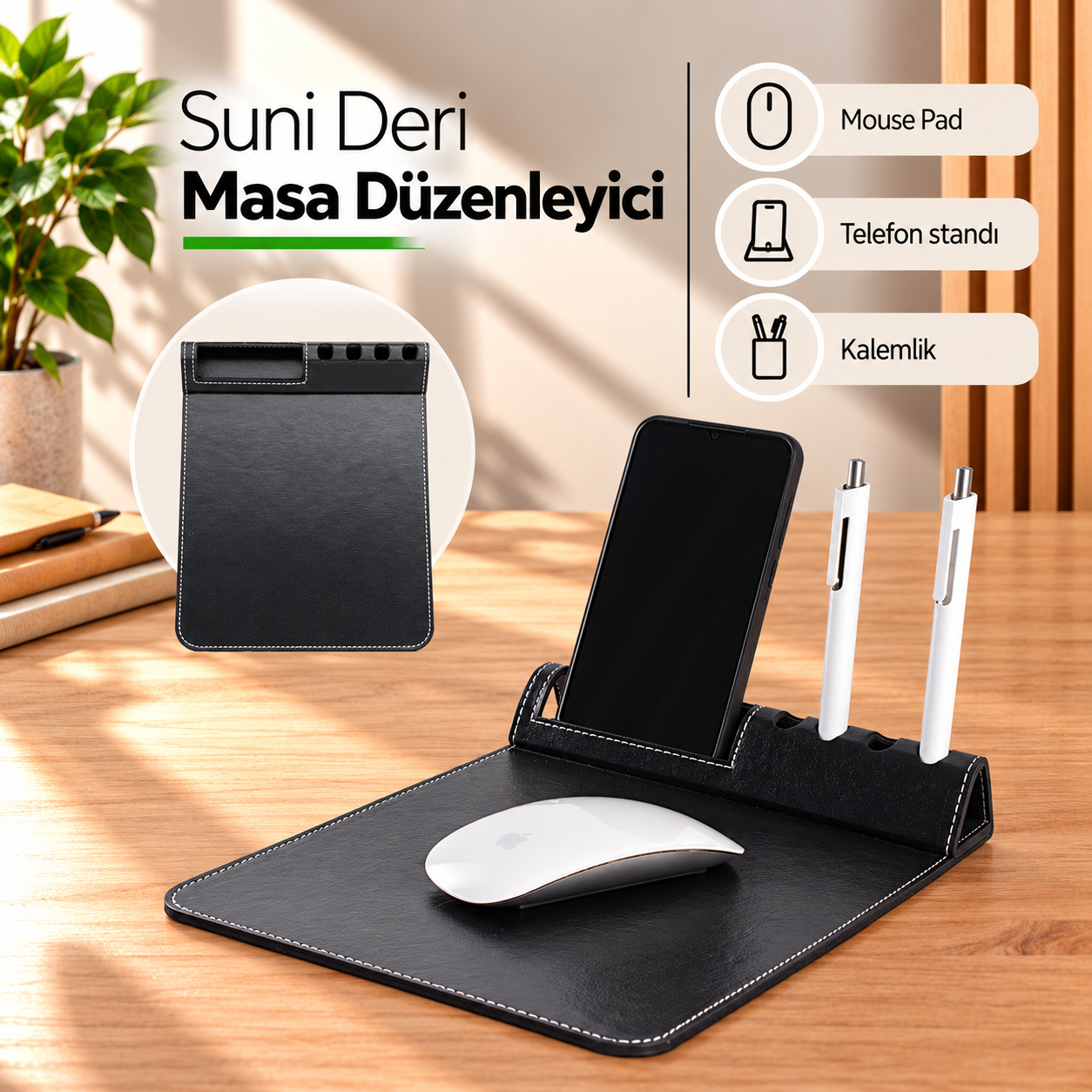 Deri Mousepad ve Kalemlik