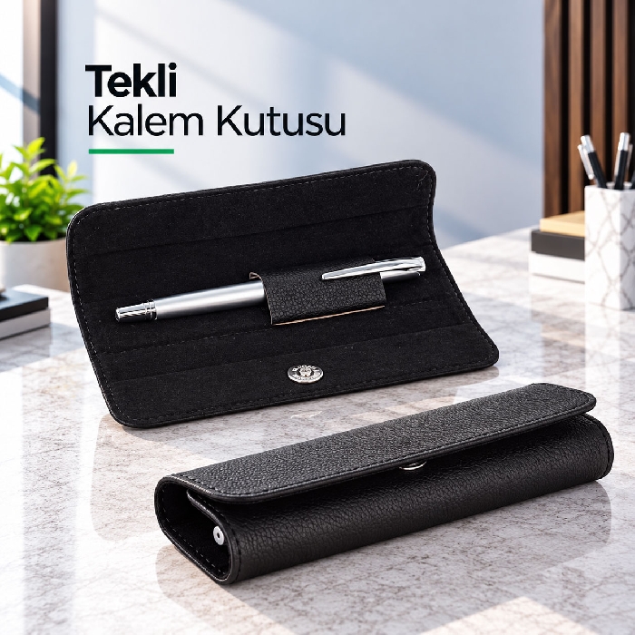 Deri Tekli Kalem Kutusu
