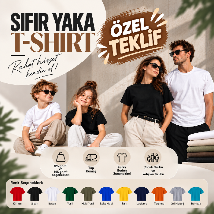 Unisex Zarif Promosyon T-Shirt